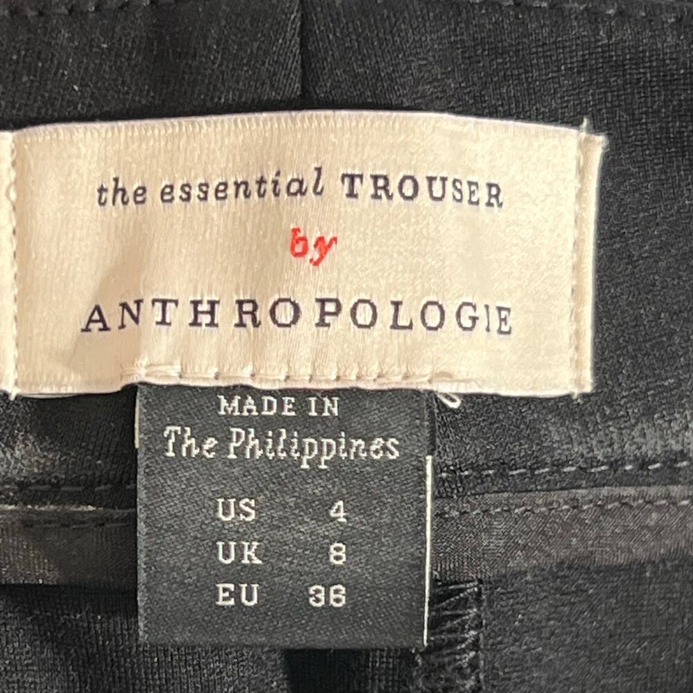 Anthropologie The Essential Pintucked Trouser Black Women's Size 4 - Picture 3 of 9